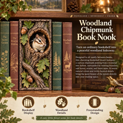 50% OFF - 📚Woodland Chipmunk Book Nook