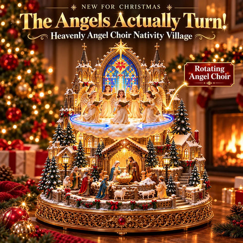 🎄✝️ Bethlehem Angel Choir | Lighted Rotating Nativity Village