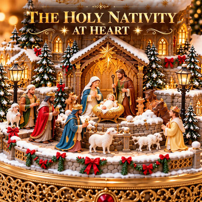 🎄✝️ Bethlehem Angel Choir | Lighted Rotating Nativity Village