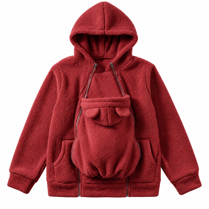 Women's fleece zipper 2-in-1 baby jacket