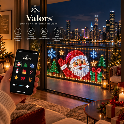 🎄 Smart Christmas Curtain Lights™ – App-Controlled Animated Holiday Window Display