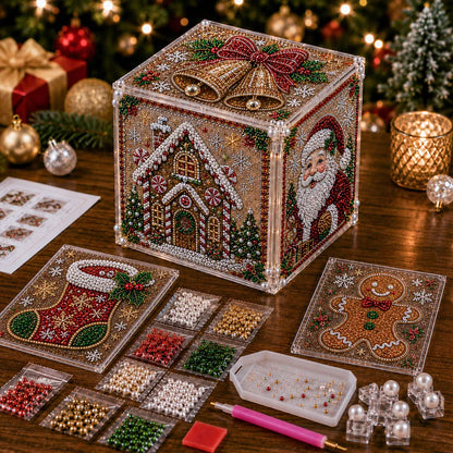 🔥Last day with huge discounts!3D Christmas Diamond Painting Gift Box DIY Kit