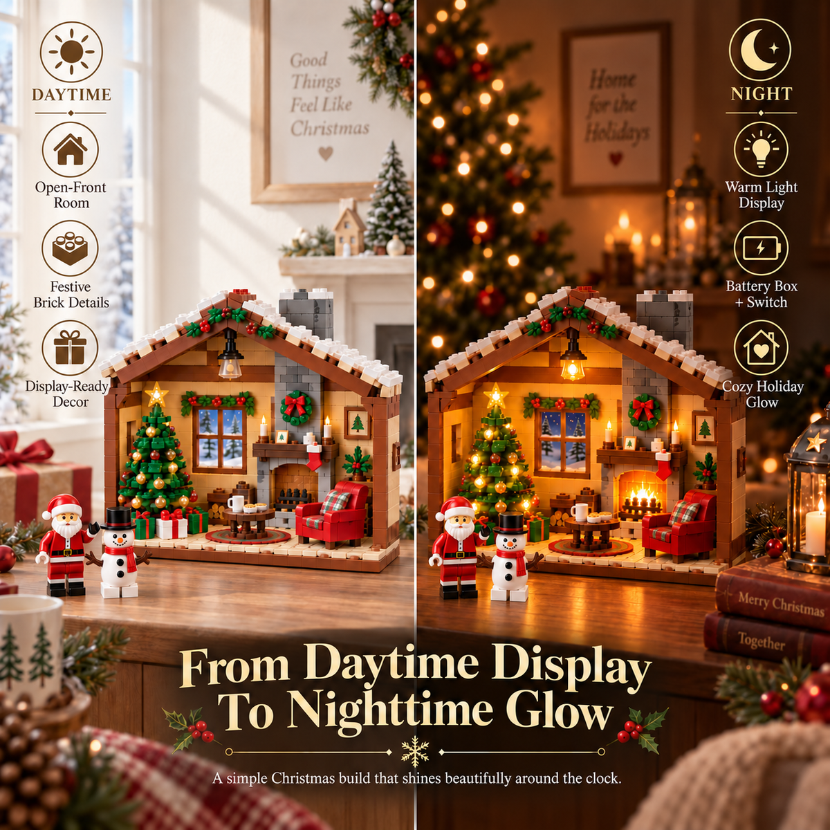 🎄 Christmas Hearth™ Lighted Building Set – Build, Glow & Treasure the Magic of Christmas