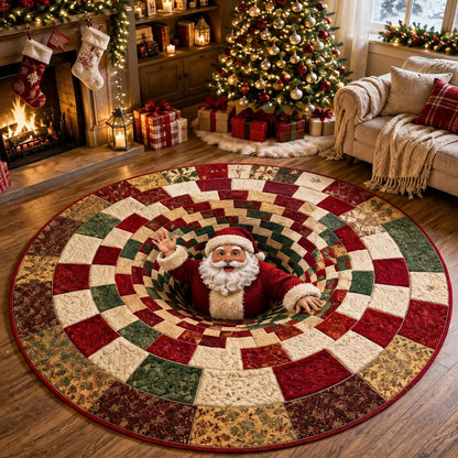 🎄3D Christmas Gnome Optical Illusion Round Rug | Fun Festive Home Decor Must‑Have⭐🏠🎁