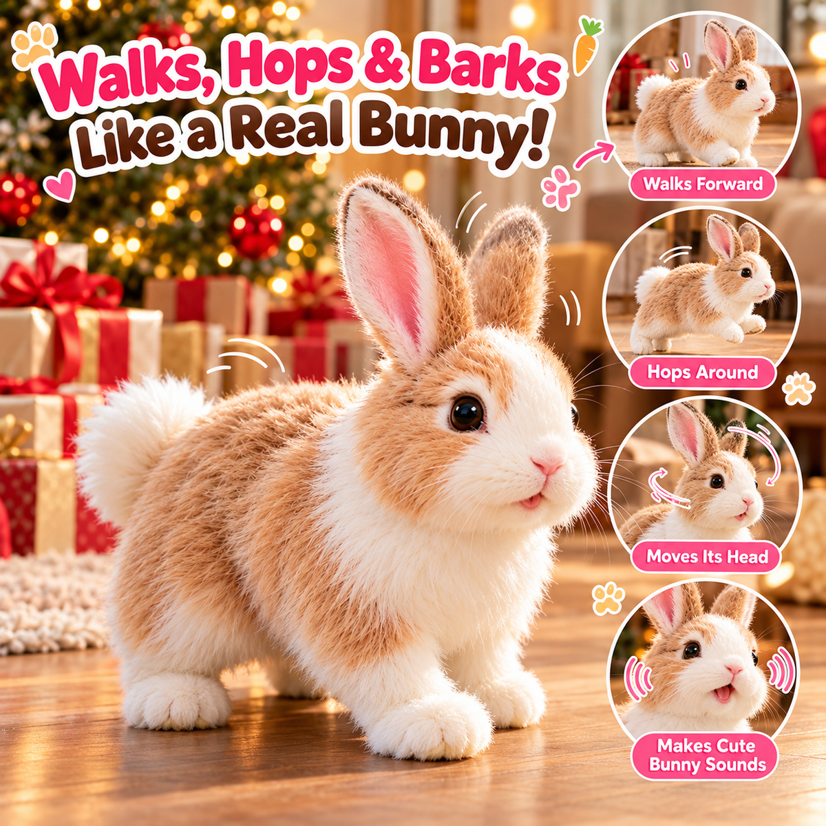Child enjoying a bunny-themed toy