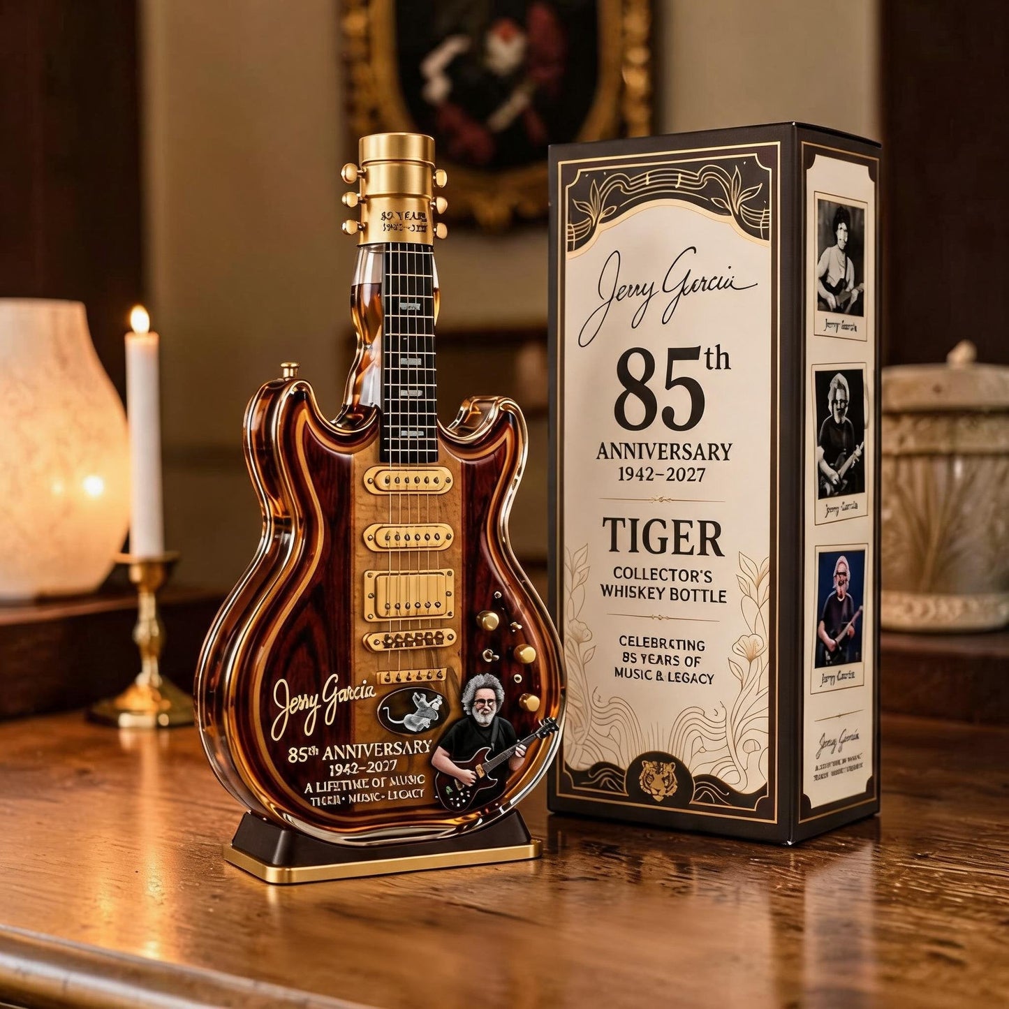 🎸 Vintage Guitar Whiskey Decanter – Classic Music Collector Bottle & Home Bar Display