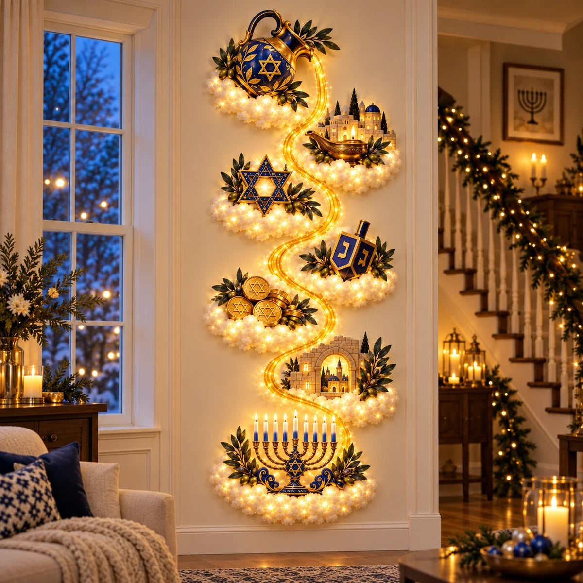 Miracle of Oil Hanukkah wall decor