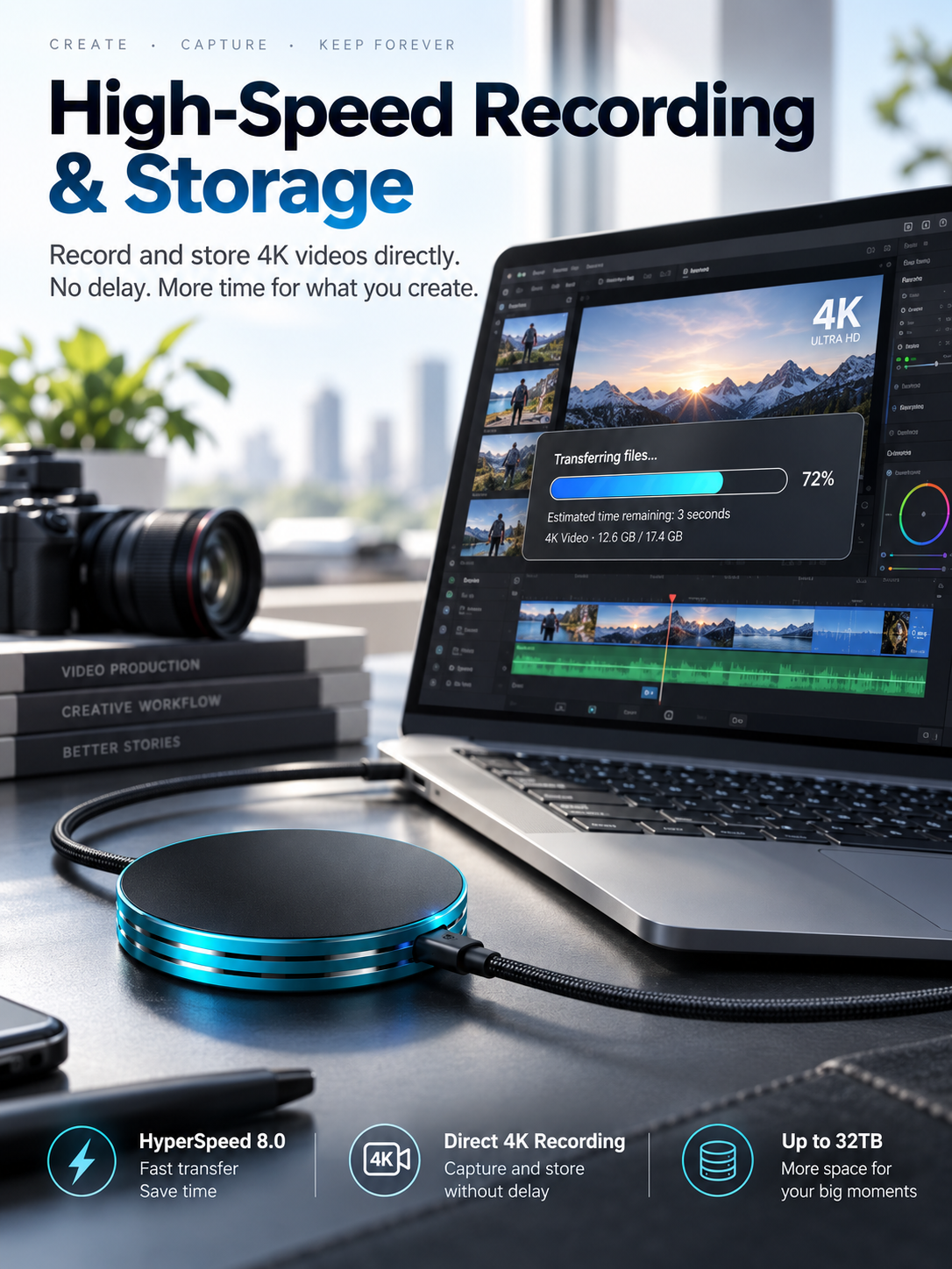 Magnetic Portable SSD – Anti-Lost USB-C External Solid State Drive