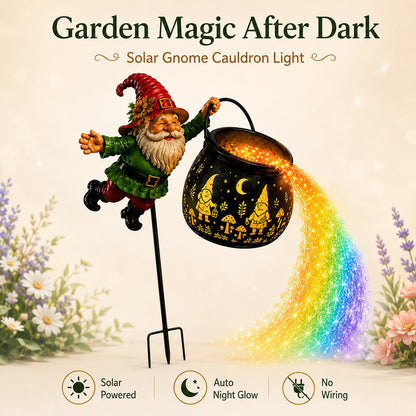 🌈 Gnome Cauldron Solar Garden Light ✨