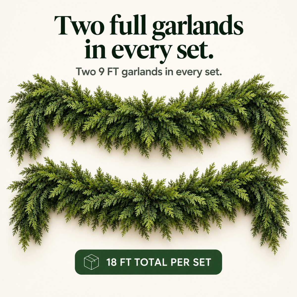 Real touch cedar Christmas garland set