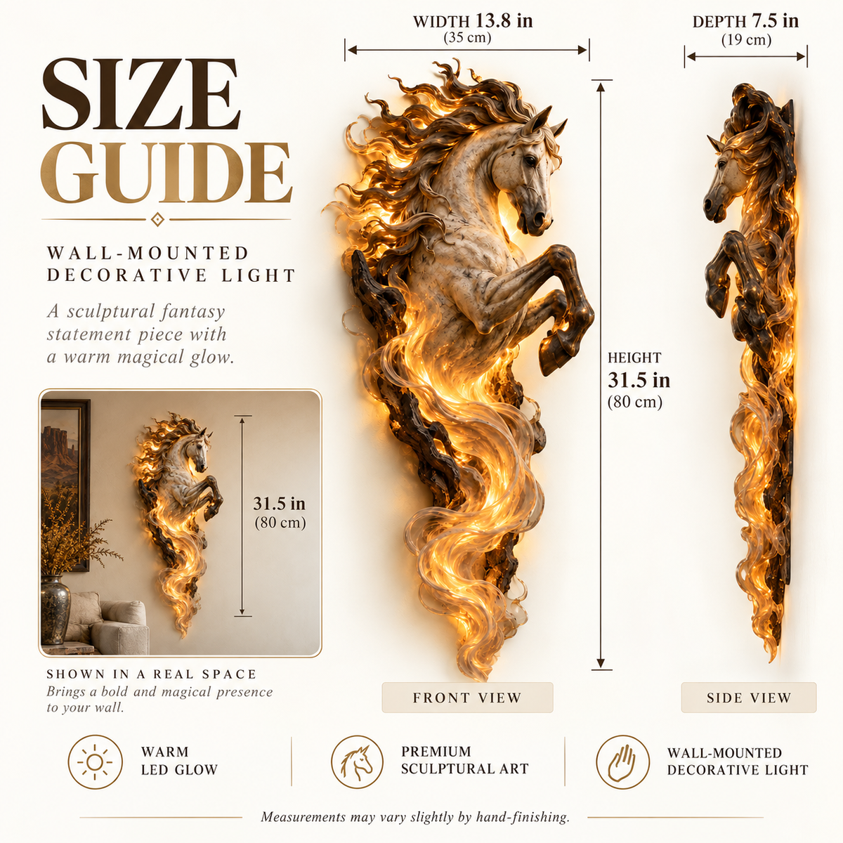 ✨ Celestial Flame™ Unicorn Wall Sculpture – Sculptural Beauty by Day, Warm Magic by Night