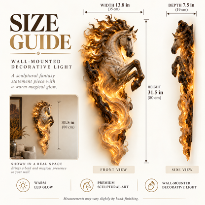 ✨ Celestial Flame™ Unicorn Wall Sculpture – Sculptural Beauty by Day, Warm Magic by Night