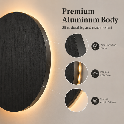 Minimalist Round LED Touch Sconce | 3 Color Modes