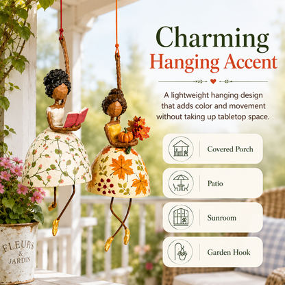 💐 Whimsical Dancing Lady Hanging Ornament – Charming Swaying Folk-Art Decor for Porch & Home