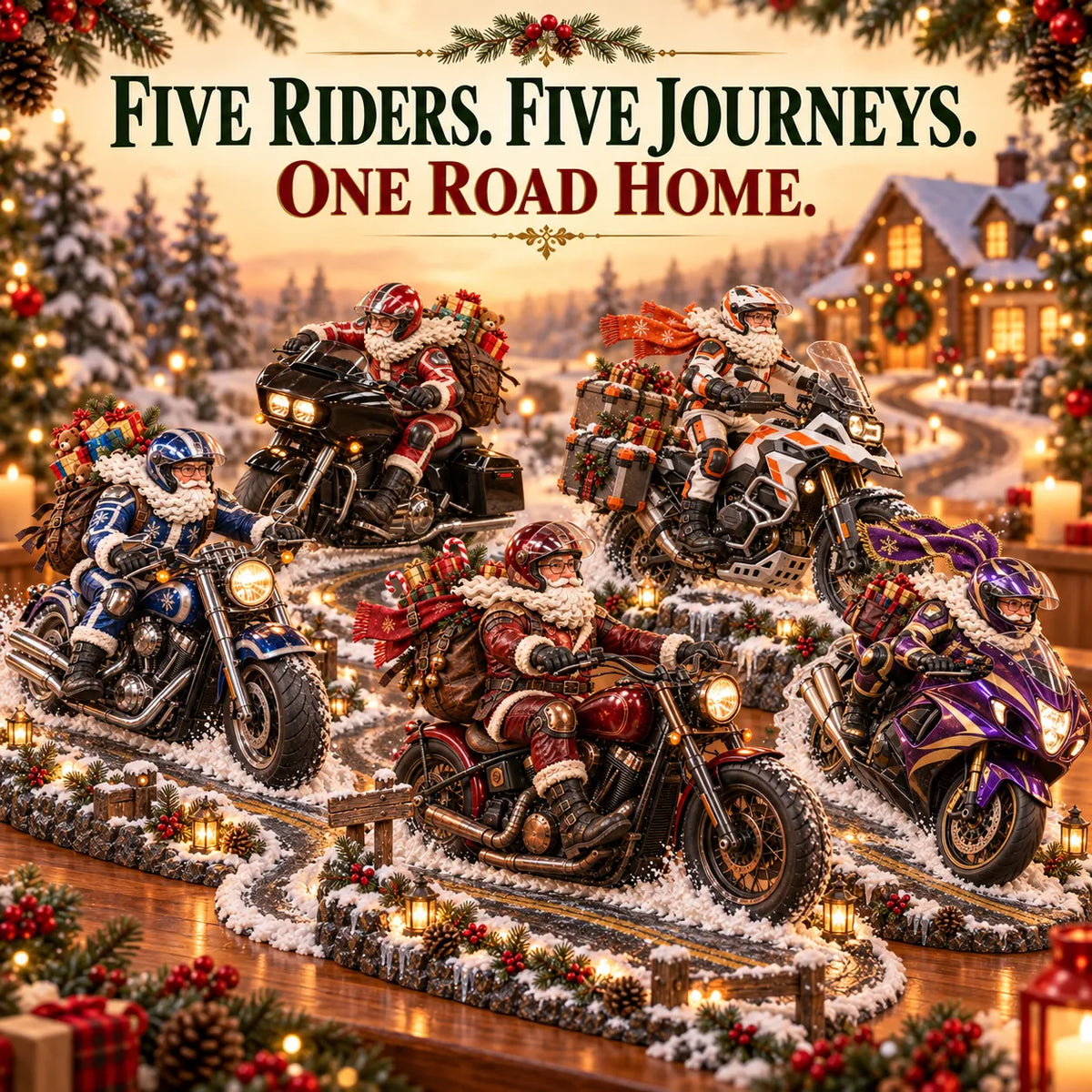 🎄 Christmas Hot Sale - 50% OFF🏍️🎅 Santa’s Ride Home – Christmas Motorcycle Keepsake Collection💨