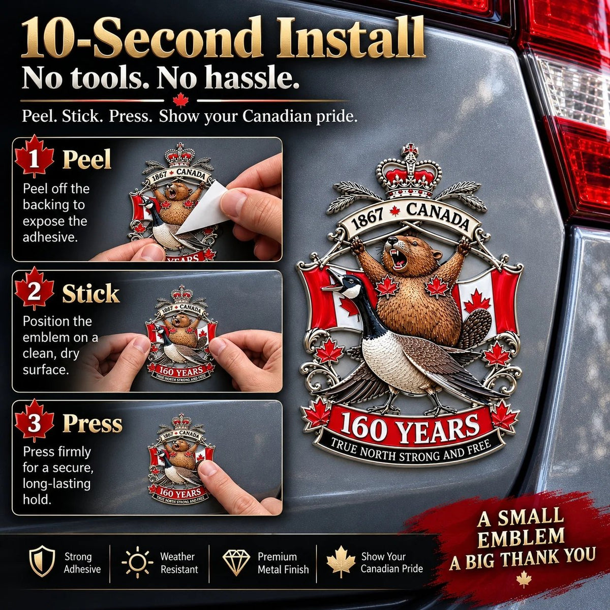 🍁 2027 Canada 160th Anniversary Tribute Emblem™ – True North Strong and Free