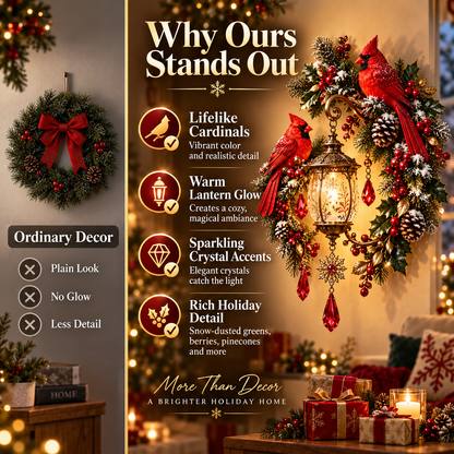 🎄 Christmas Hot Sale - 49% OFF🔥Cardinal Christmas Lantern Glow™ – Lighted Holiday Wall Decor