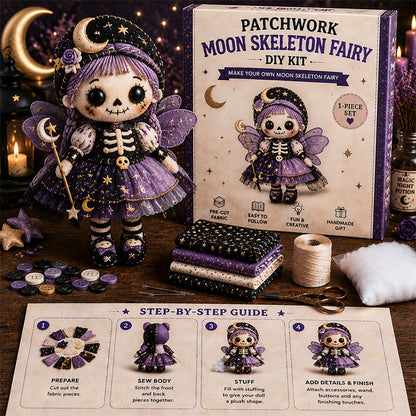 🎃 Patchwork Skeleton Witch Girl DIY Kit