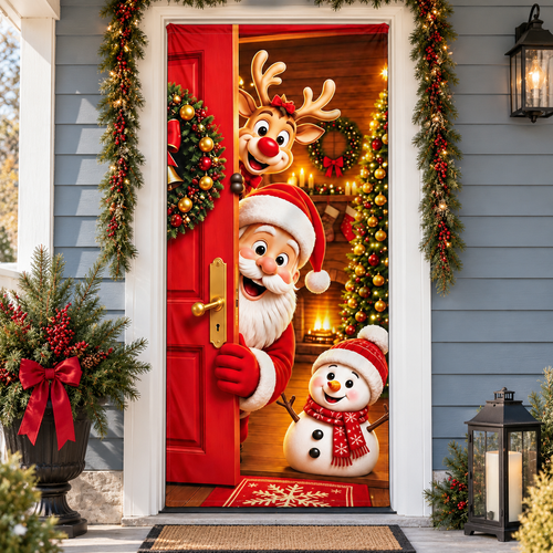 🎄 Christmas Door Cover – Bring Holiday Magic to Your Front Door