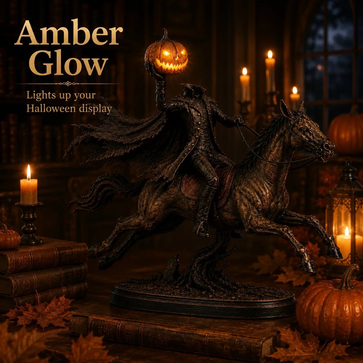 Midnight Chase Headless Horseman LED Statue - Halloween Decor