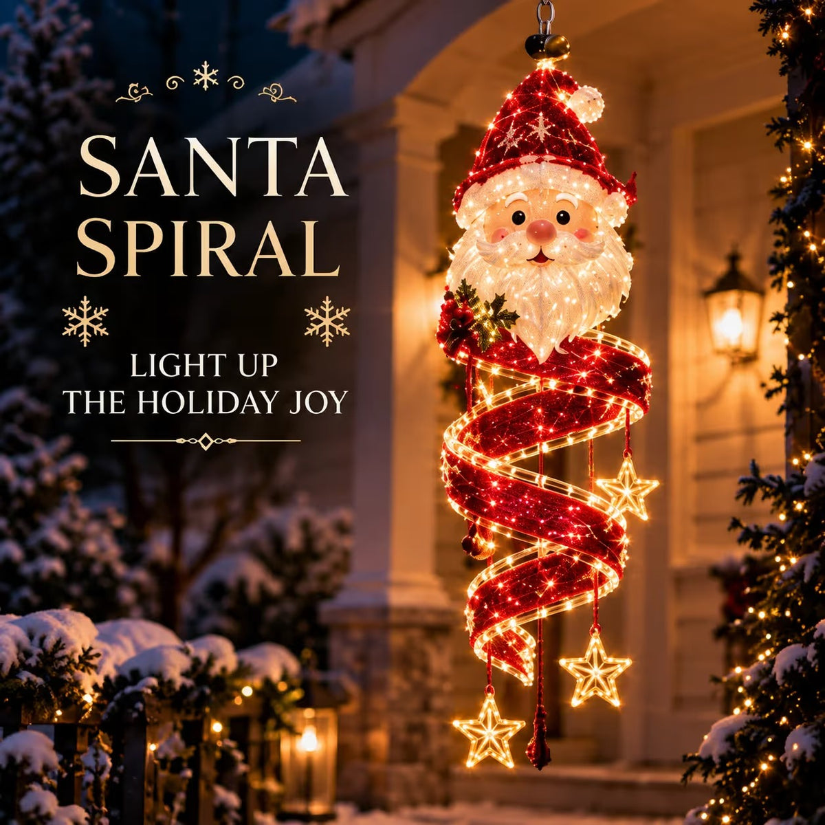 ✨Christmas Elf Spiral Hanging LED Light – Glowing Holiday Porch & Window Decor