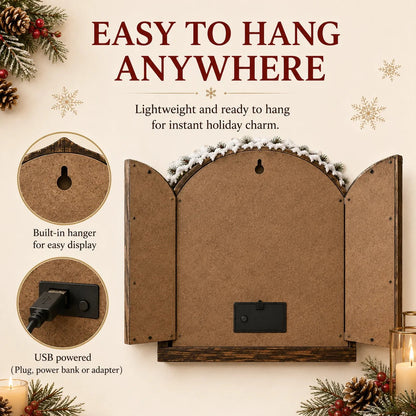 🎄 Santa’s Secret Window Light – 3D LED North Pole Christmas Wall Decor