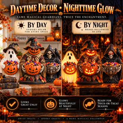 🎃Glowing Halloween Guardian Candy Bowl Collection™ – 5 Spooky Characters for Treats & Decor