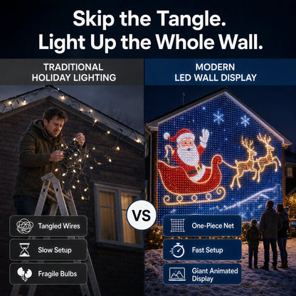 🎄Christmas Sale 50% OFF❄️-✨Christmas LED House Net & Smart Outdoor Wall Curtain Light