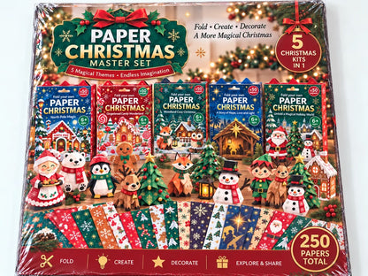 🎄 Paper Christmas Master Set™ – 5-in-1 3D Holiday Craft Kit with 250 Festive Papers