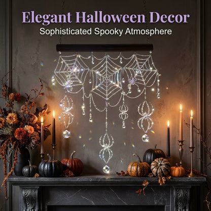 ✨ Sparkling 3D Crystal Spiderweb Suncatcher – Elegant Window & Garden Hanging Decor