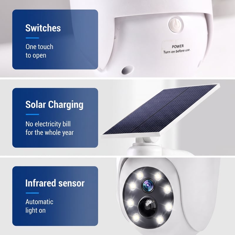 ⏰Solar-Powered Simulated Surveillance Camera Street Light