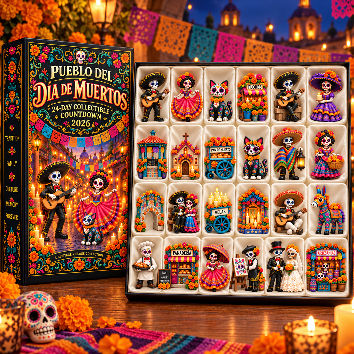 💀 2026 Día de Muertos 24-Day Collectible Countdown – Build Your Own Heritage Village