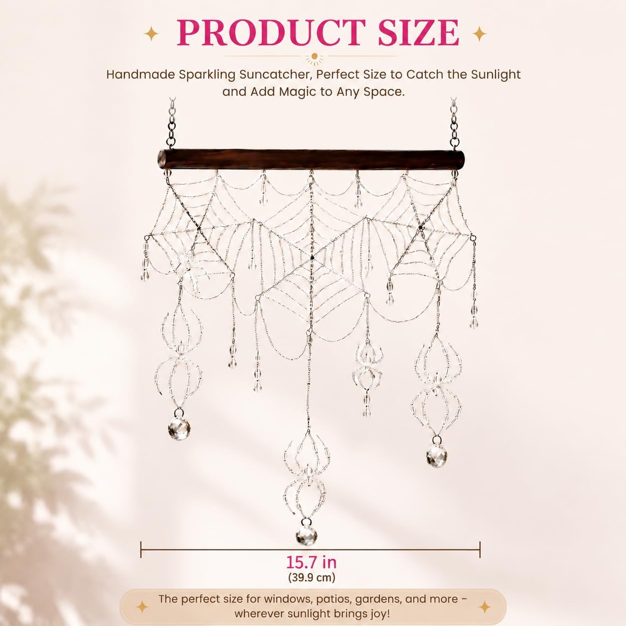 ✨ Sparkling 3D Crystal Spiderweb Suncatcher – Elegant Window & Garden Hanging Decor