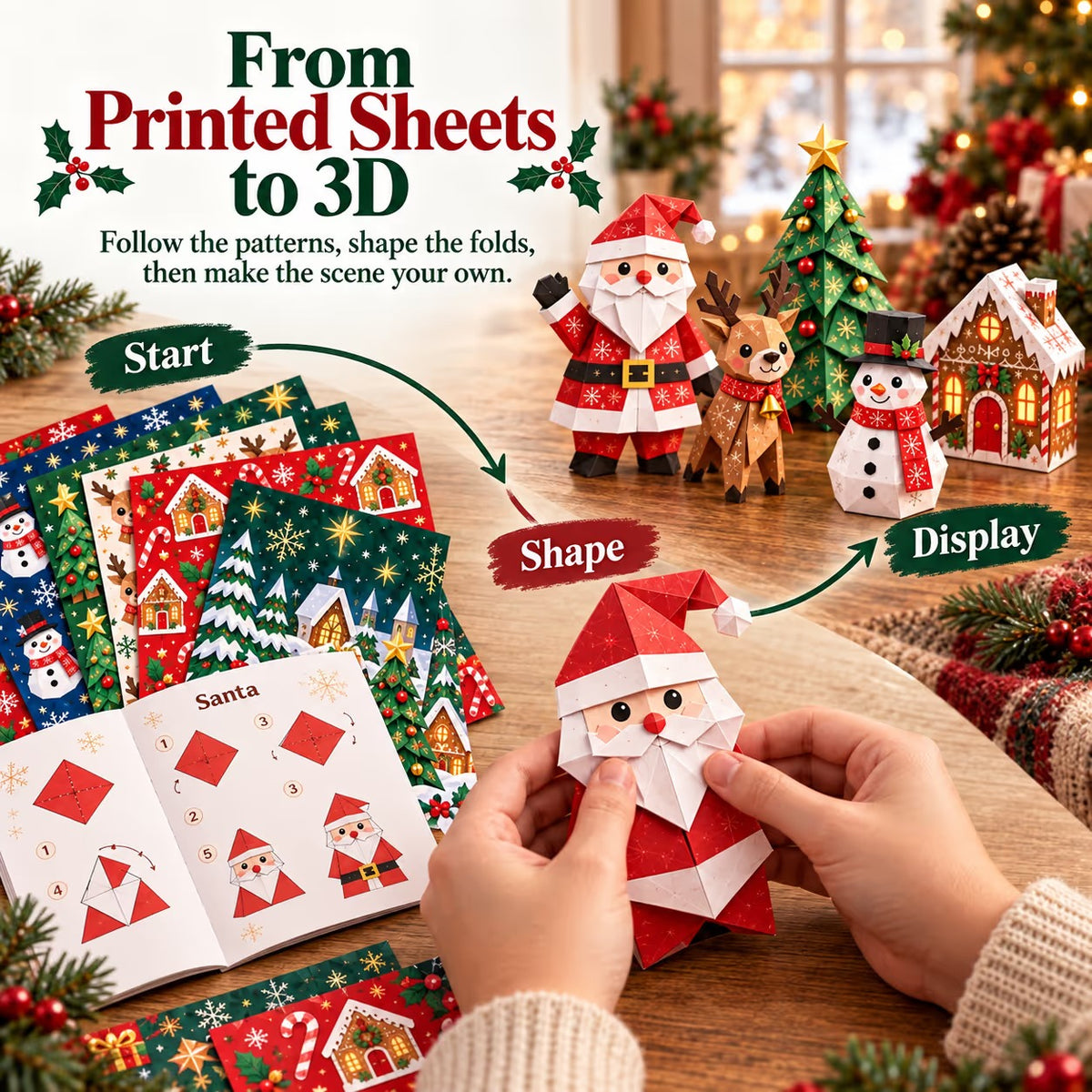 🎄 Paper Christmas Master Set™ – 5-in-1 3D Holiday Craft Kit with 250 Festive Papers