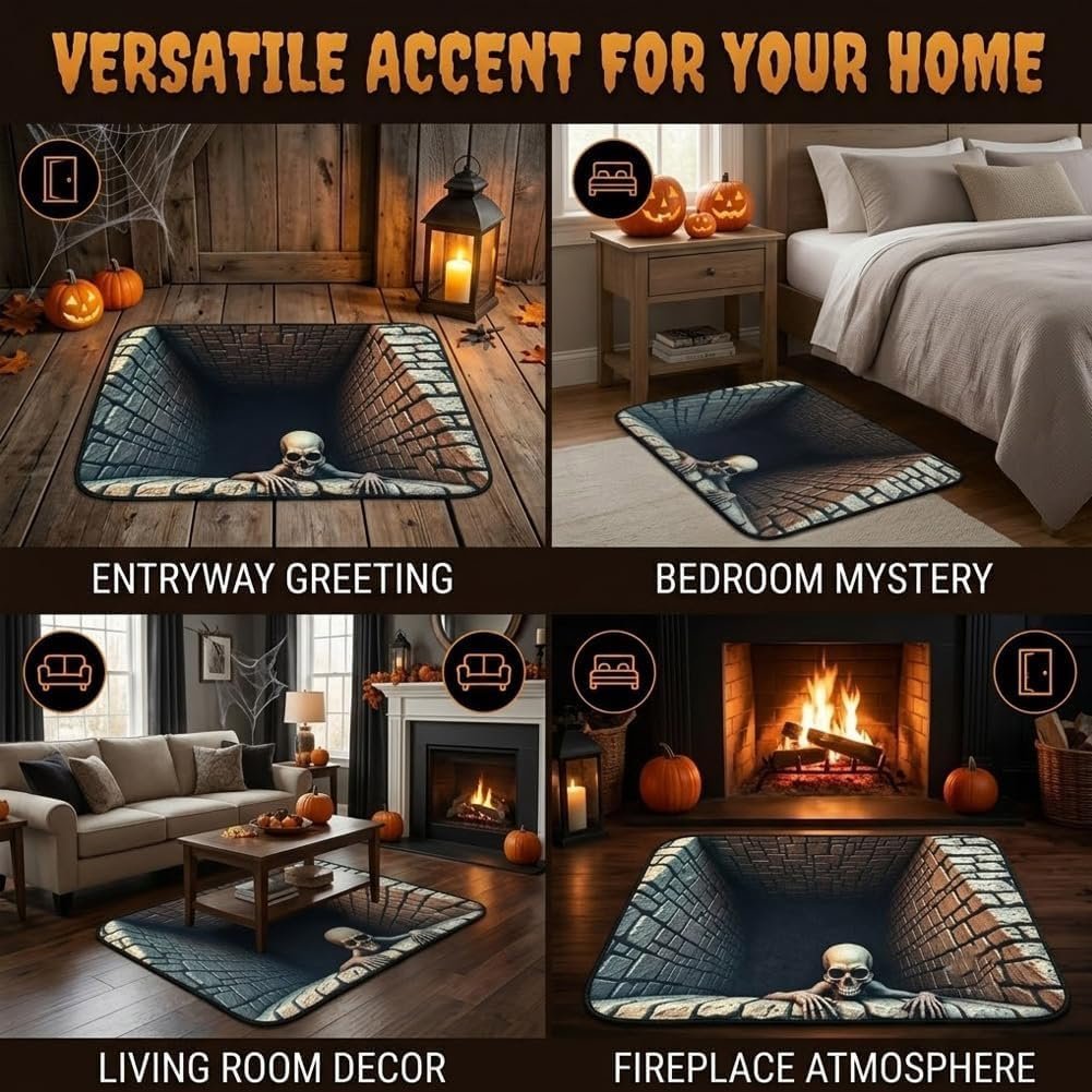 💀 2026 Halloween Hot Sale – Bottomless Skull Pit™ 3D Illusion Rug – Make Everyone Look Twice