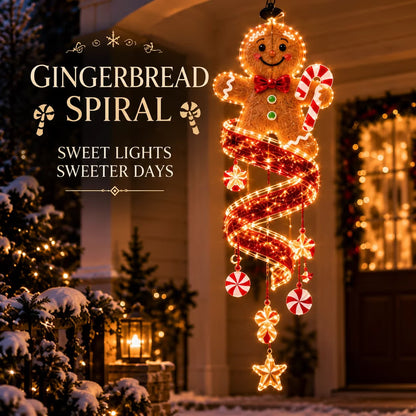 ✨Christmas Elf Spiral Hanging LED Light – Glowing Holiday Porch & Window Decor