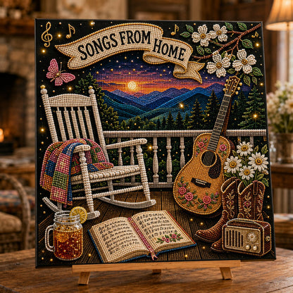 🎤 3D Pearl Country Music Tribute Art Kit – DIY Beaded Keepsake Canvas