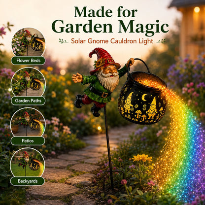🌈 Gnome Cauldron Solar Garden Light ✨
