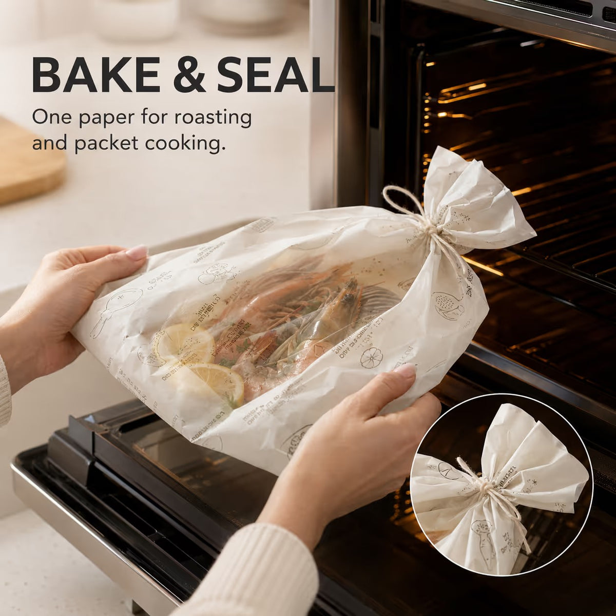Cut-to-Size Printed Baking Paper – Easy Kitchen, Oven & Meal Prep Sheets