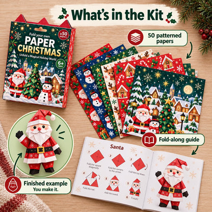 🎄 Paper Christmas Master Set™ – 5-in-1 3D Holiday Craft Kit with 250 Festive Papers