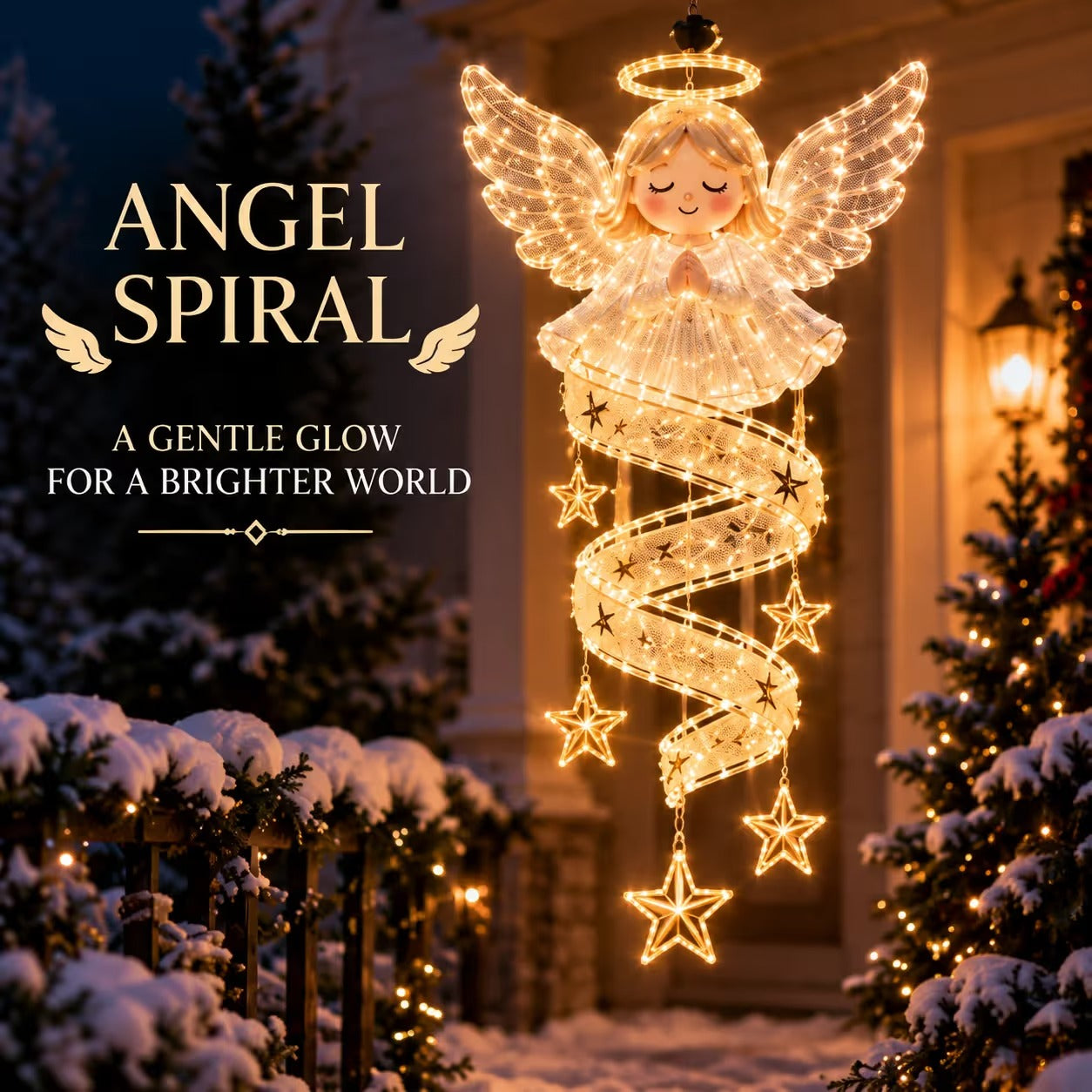 ✨Christmas Elf Spiral Hanging LED Light – Glowing Holiday Porch & Window Decor