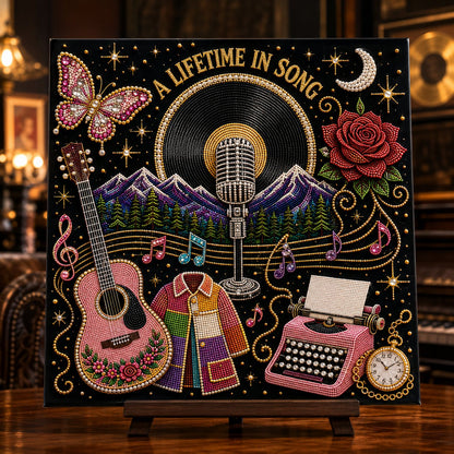 🎤 3D Pearl Country Music Tribute Art Kit – DIY Beaded Keepsake Canvas