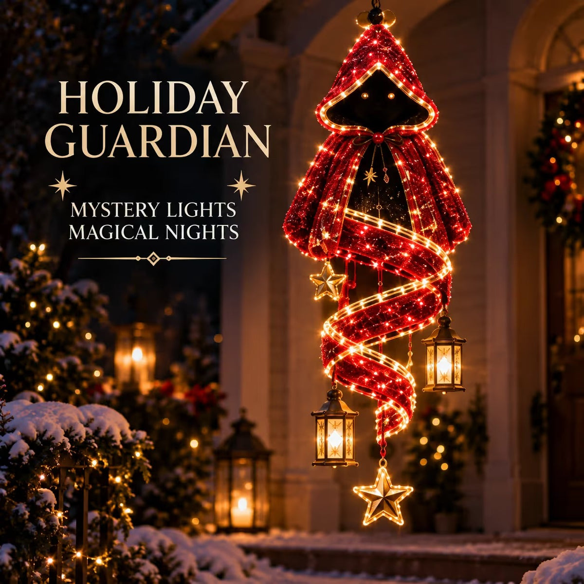 ✨Christmas Elf Spiral Hanging LED Light – Glowing Holiday Porch & Window Decor