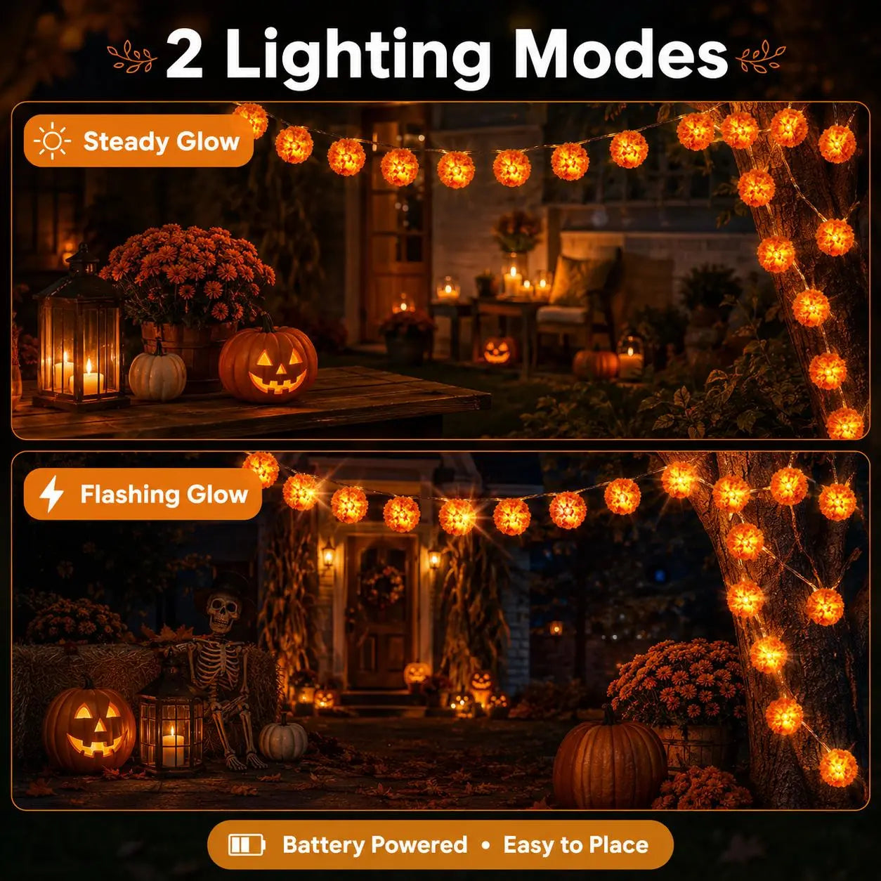 Marigold 20-LED String Lights – 3M Ofrenda, Halloween & Fall Decor
