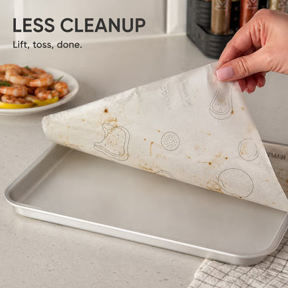 Cut-to-Size Printed Baking Paper – Easy Kitchen, Oven & Meal Prep Sheets