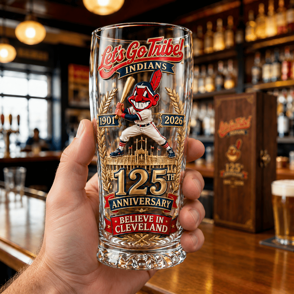 ⚾ Cleveland Baseball 125th Anniversary Commemorative Pint Glass – Collector Gift Box Edition