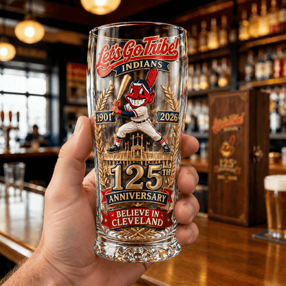 ⚾ Cleveland Baseball 125th Anniversary Commemorative Pint Glass – Collector Gift Box Edition