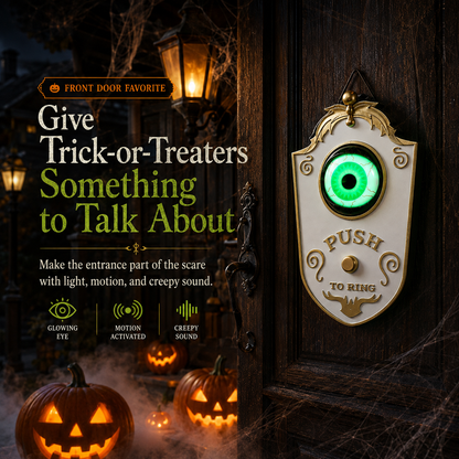 🔔 Ring If You Dare Halloween Doorbell – Glowing Moving Eye Haunted Door Decor