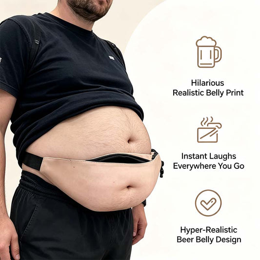 😂 Dad Bod Belly Fanny Pack – Hilarious Realistic Waist Bag with Hidden Storage