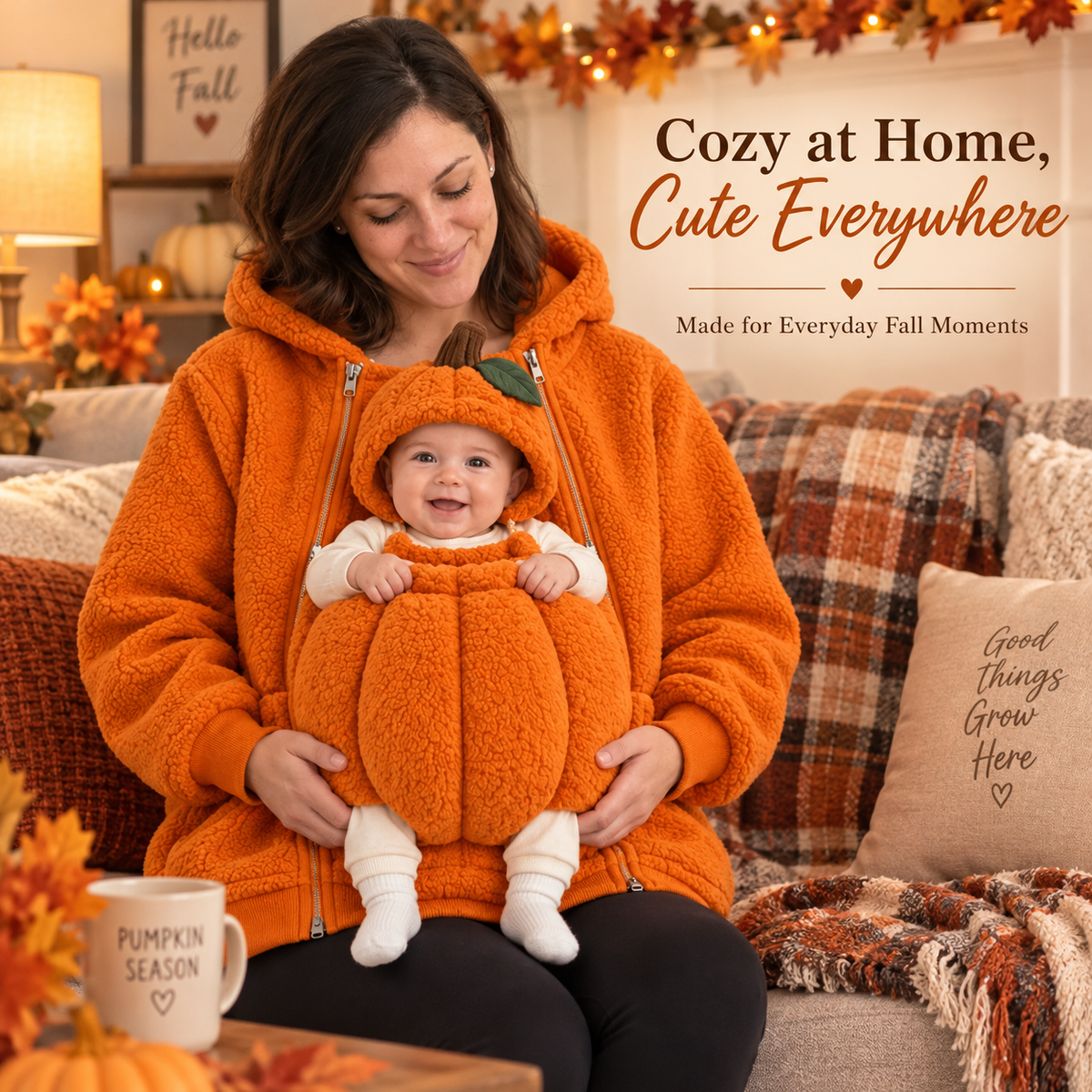 🧡 Our Little Pumpkin Babywearing Hoodie – Cozy Halloween Moments for Mom & Baby